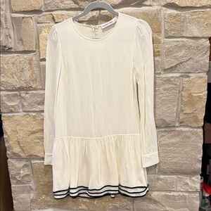 SeeByChloe very casual Cream Long Sleeve Dress with Black Trim
